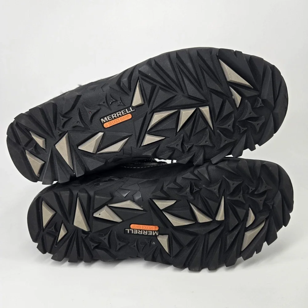 Merrell Aurora 6 Ice+ Women's 7 Black Waterproof Lace Up Mid Boots J32648 Snow